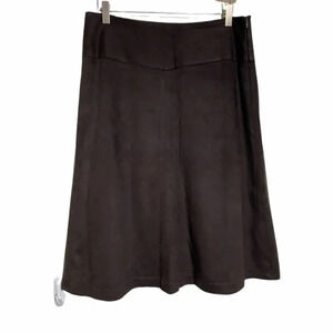 Adrienne Vittadini 10 brown faux suede skirt‎